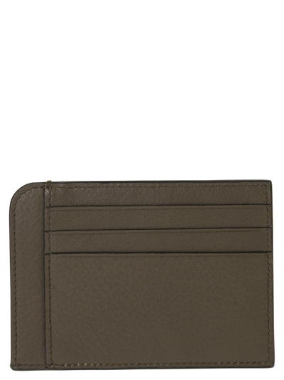 Hogan Leather Credit Card Case In Black/brown