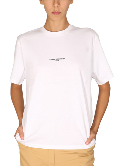 Shop Stella Mccartney Crewneck T-shirt In Bianco