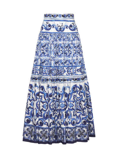 Shop Dolce & Gabbana Skirt In Tris Maioliche F Bco