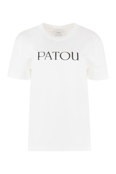 Shop Patou Cotton Crew-neck T-shirt In White