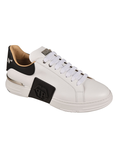 Shop Philipp Plein Lo-top Hexagon Sneakers In White