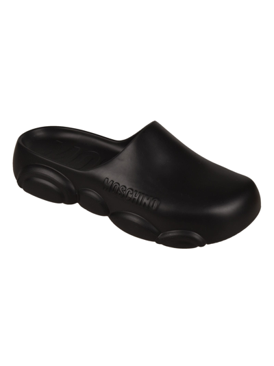 Moschino Synthetic Fibers Mules In Black