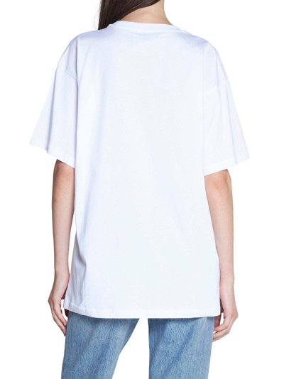 Shop Moschino Teddy Bear Motif Print Oversized T-shirt In Bianco