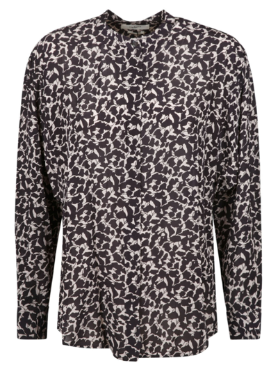 Isabel Marant Étoile Catchell Leaf-print Blouse In Ecbk
