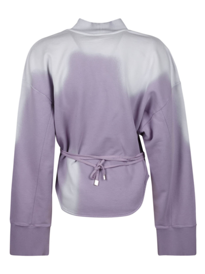 Shop Attico Tie-dye Tie-waist Sweatshirt In Lilac