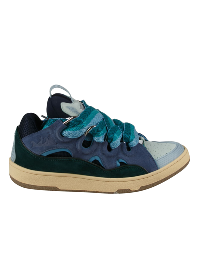 Shop Lanvin Curb Sneakers In Blue/green