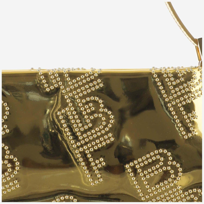 Shop By Far Dulce Crystal Embellished Shoulder Bag In Oro