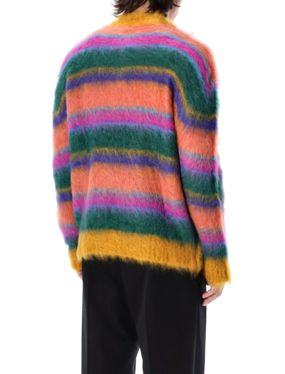 Shop Marni Mohair Striped Sweater In Multicolor