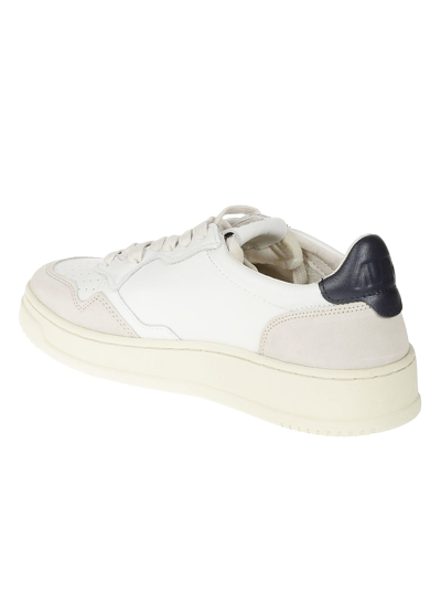Shop Autry Logo Low Sneakers In White/blue
