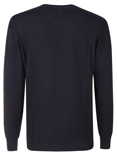 Shop C.p. Company Plain Ribbed Sweater In Blue