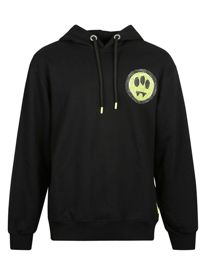 Shop Barrow Logo Painted Hoodie In Black