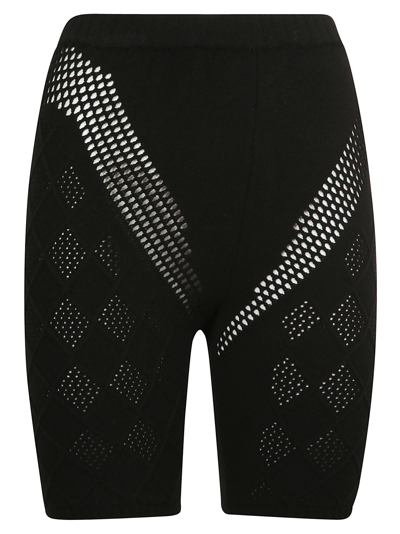 Ambush High-waisted Knitted Shorts In Black