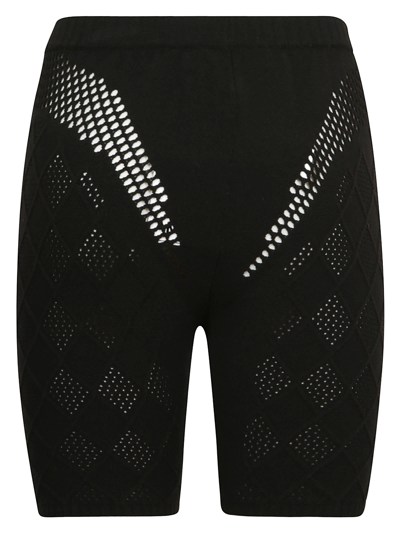 Ambush High-waisted Knitted Shorts In Black