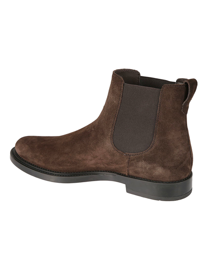 Shop Tod's Elastic Sided Ankle Boots In Dark Brown