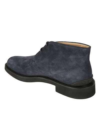 Shop Tod's Lace-up Plain Ankle Boots In Night
