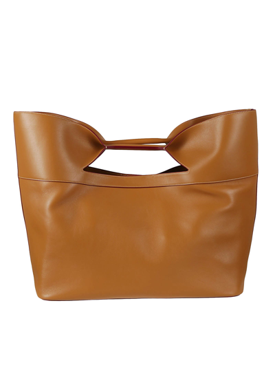 Shop Alexander Mcqueen Large The Bow Tote In Tan