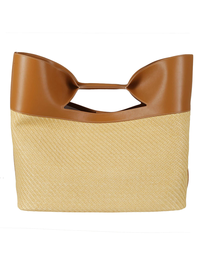 Shop Alexander Mcqueen Large The Bow Tote In Natural/tan