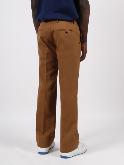 Shop Gucci 70s Style Trousers In Brown