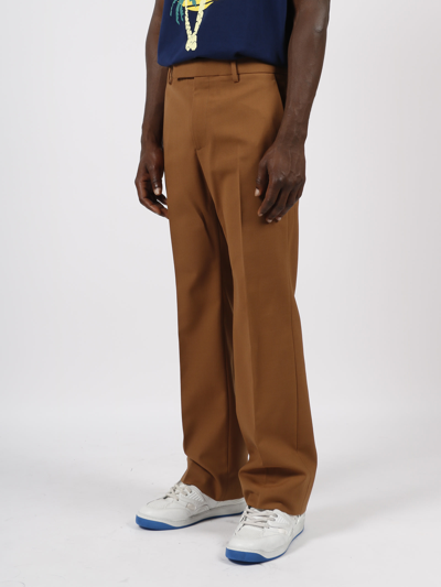 Shop Gucci 70s Style Trousers In Brown
