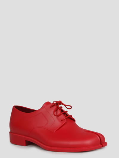 Shop Maison Margiela Tabi Lace-up In Red