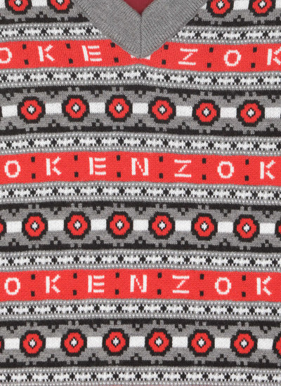 Shop Kenzo Knitted Gilet In Medium Red