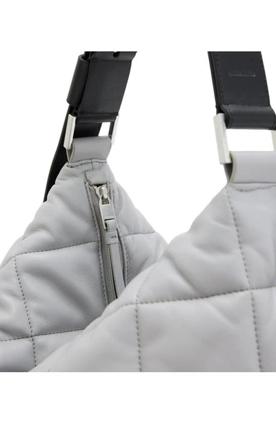 Shop Allsaints Edbury Leather Shoulder Handbag In Cement Grey