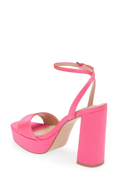 Shop Steve Madden Lessa Platform Ankle Strap Sandal In Pink Satin