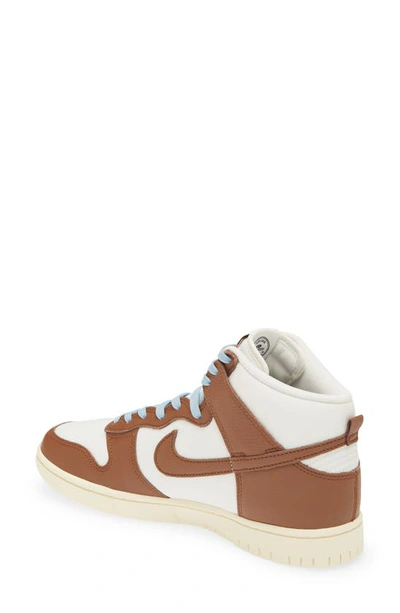 Shop Nike Dunk Hi Retro Premium Sneaker In Pecan/ Sail/ Worn Blue