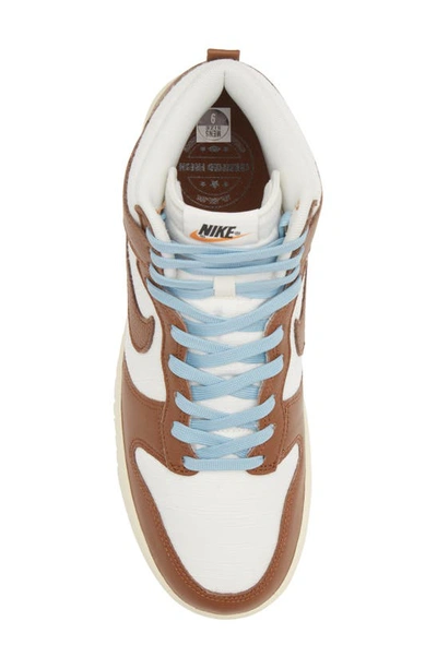 Shop Nike Dunk Hi Retro Premium Sneaker In Pecan/ Sail/ Worn Blue