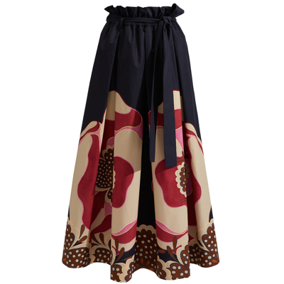 Shop La Doublej Sardegna Skirt (placée) In Poppies Fuxia Placée