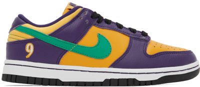 Shop Nike Purple & Yellow Dunk Ll Low Sneakers In Court Purple/clear E
