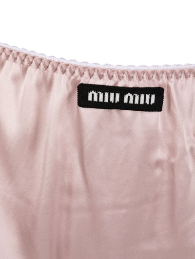 Miu Miu logo-patch Satin Briefs - Farfetch