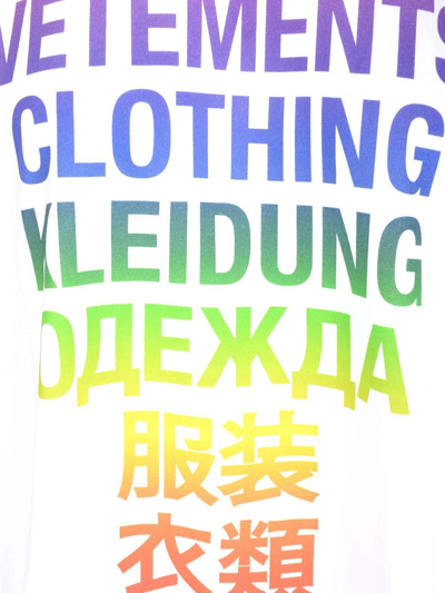 Shop Vetements Gradient-alphabet Printed T-shirt In Bianco