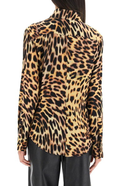Shop Stella Mccartney Leopard Pattern Long-sleeved Shirt In Marrone E Nero