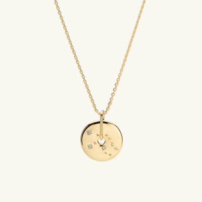 Shop Mejuri Zodiac Pendant Necklace Virgo In Yellow