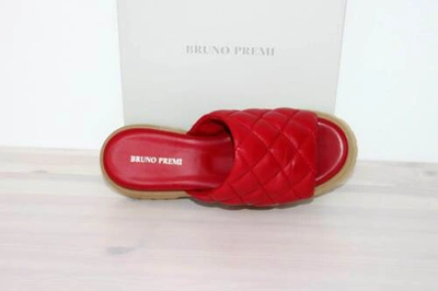 Pre-owned Bruno Premi Leder Sandalette Plateau Sandale Slipper Pantolette Gesteppt - Neu