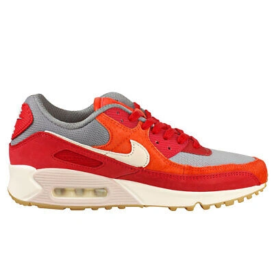 Pre-owned Nike Air Max 90 Premium Herren Red Grey Sneaker Mode - 41 Eu