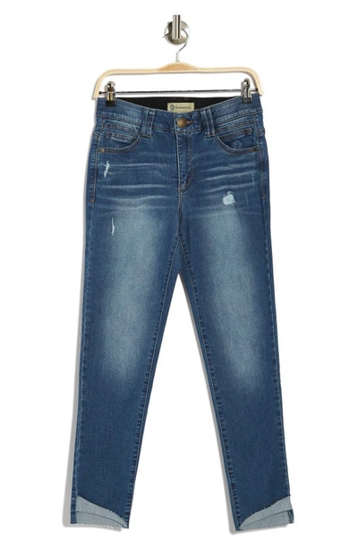 Shop Democracy Ab Technology High Rise Ankle Jeans In Mid Blue Vintage