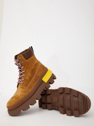 Shop Moncler Mon Corp Boots In Beige