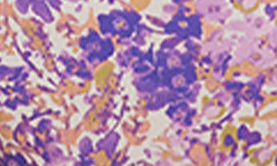 House Of Cb Ruched Bikini Bottoms In Violet Floral