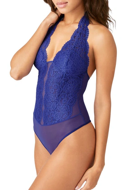 Shop B.tempt'd By Wacoal Ciao Bella Lace Bodysuit In Spectrum Blue
