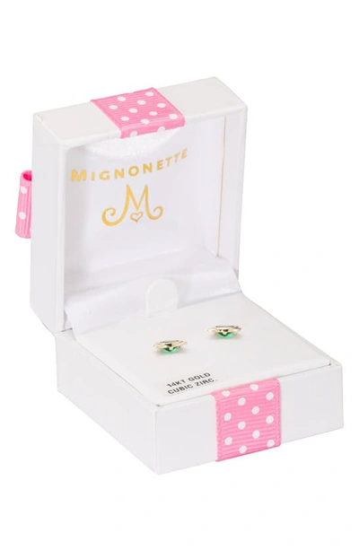 Mignonette 14k Gold & Cubic Zirconia Frog Earrings In Gold