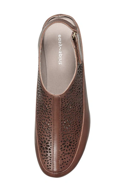 Easy Spirit Women's Dawn Slingback Block Heel Casual Clogs Women's Shoes In Medium Brown