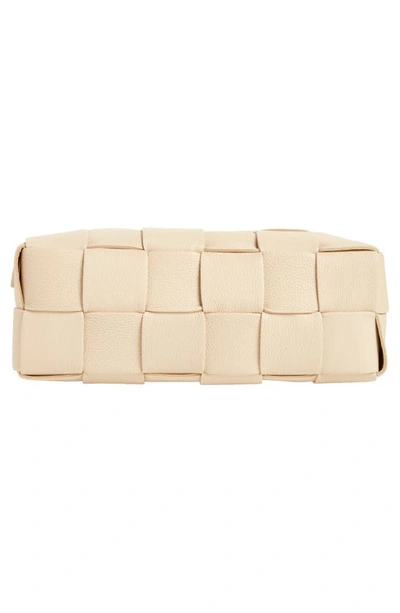 Shop Bottega Veneta Cassette Intrecciato Leather Shoulder Bag In Porridge-gold