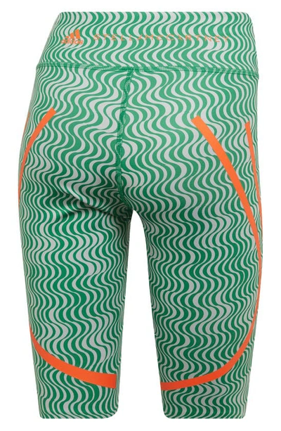 Shop Adidas By Stella Mccartney True Purpose Training Bike Shorts In Green/ Clear Onix