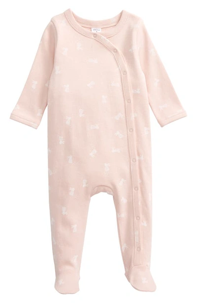 Shop Nordstrom Baby Baby Print Footie In Pink Lotus Bunnies