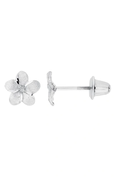 Mignonette Sterling Silver Flower Stud Earrings In Silver