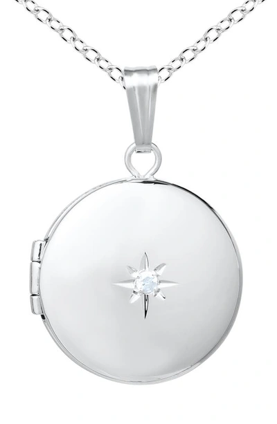 Mignonette Sterling Silver & Diamond Locket Necklace In Silver