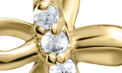 Mignonette 14k Gold & Cubic Zirconia Ribbon Cross Pendant Necklace In Gold