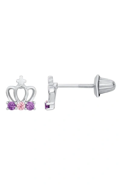 Shop Mignonette Sterling Silver & Cubic Zirconia Crown Stud Earrings